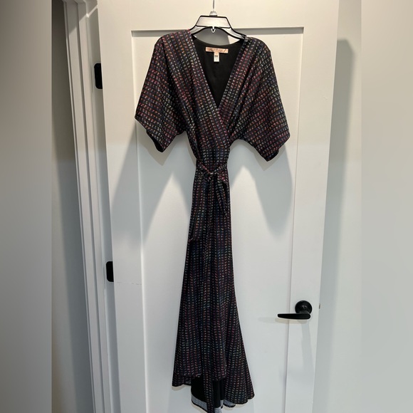 ANTHROPOLOGIE HUTCH Arrowhead Dress Wrap Front Dolman Kimono Sleeve Maxi SP - Picture 9 of 9